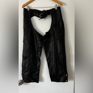 FMC Vintage Women’s Black Leather Rider Chaps
